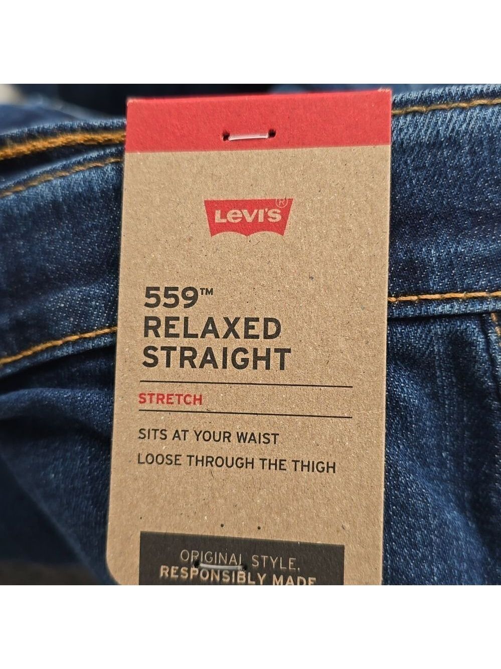 769 NWT Levi's Men's 559 Relaxed Straight Stretch Low Rise Relaxed Fit Straight - Picture 4 of 5